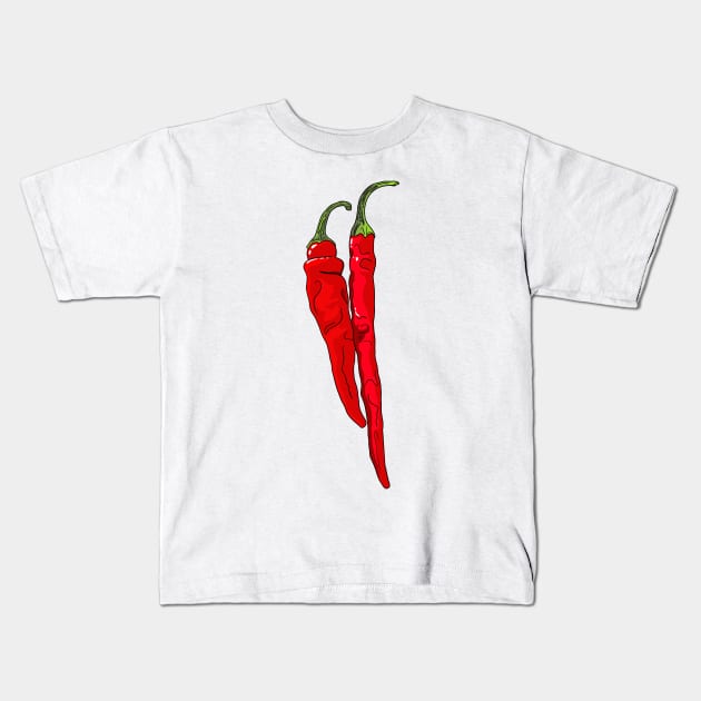 Chili Pepper Kids T-Shirt by MojoCoffeeTime